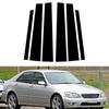 6 шт., подходит для Lexus IS 1999-2005, глянцевая черная автомобильная дверь, окно, центральная колонка, средняя стойки BC, крышка стойки, зеркальный эффект, отделка
