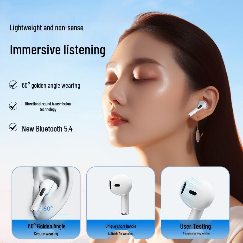 Pro4 Wireless Bluetooth Earbuds with Noise Cancelling, Compatible with Apple & Android
