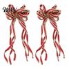 Holiday Gift Wrapping Bows 2 Pcs Velvet Christmas Bows, Shiny Bow Tree Hanging Decoration for Large Fabric Decorations Wreath, Garland, Xmas