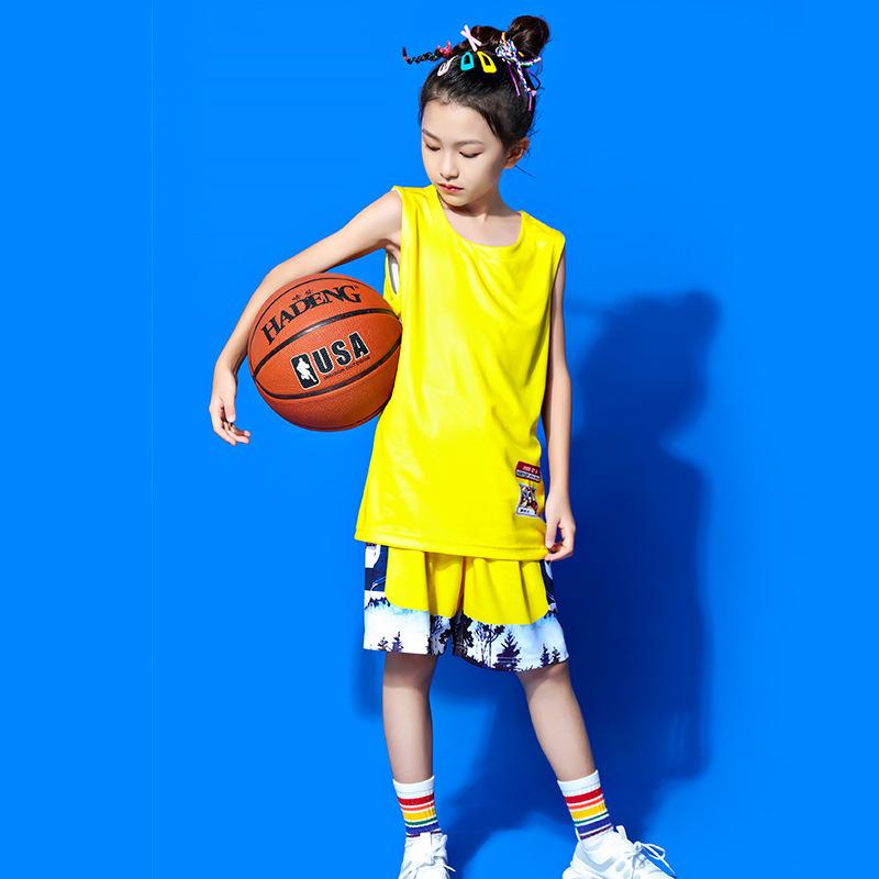 Children's and students' basketball uniforms printed number team training uniforms sports suits summer breathable men's and women's table tennis