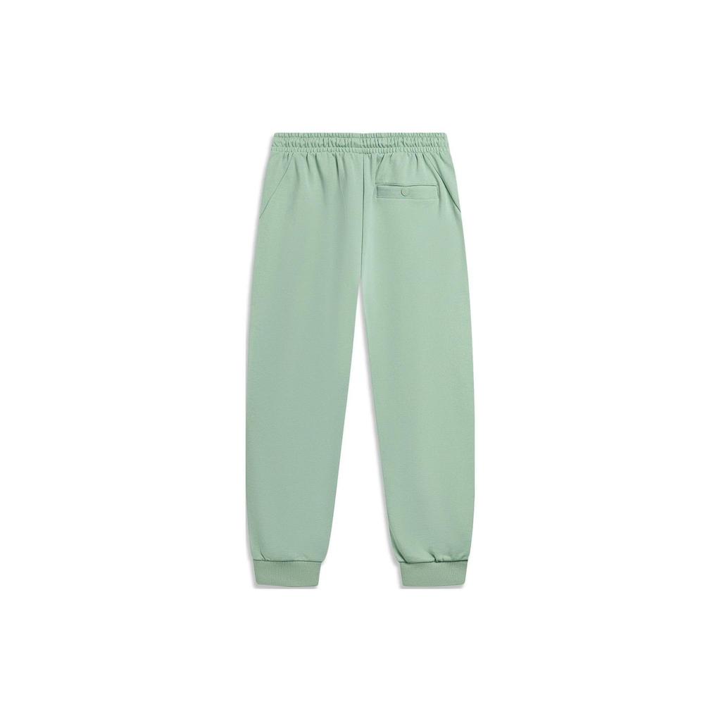 Li Ning Wade Series Embroidered Print Loose Fit Cuffed Knit Sports Pants Men Bottoms Jade-Green AKLTC31-2