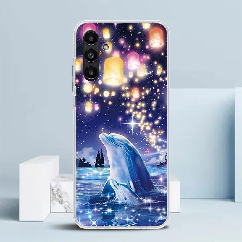 Чехол для телефона с милым дельфином, животным океана, для Samsung Galaxy A17 A37 A57 A16 A15 A14 A13 A56 A55 A54 A53 A36 A35 A34 A33 A26 A25 A24