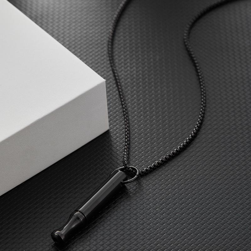 Дыхательная медитация Осознанность Дыхание Ожерелье против курения Свисток из нержавеющей стали Украшение для снятия тревоги