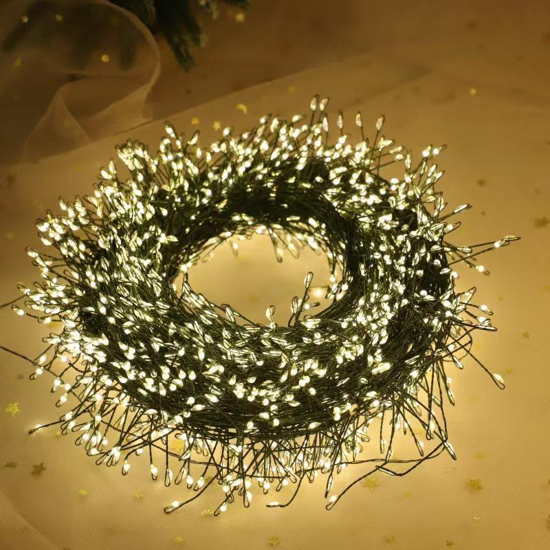 LED Firecracker Copper Wire Garland Lights - Decorative String Lights for Weddings, Festivals, and Christmas, Ideal for Home Decoration and Events