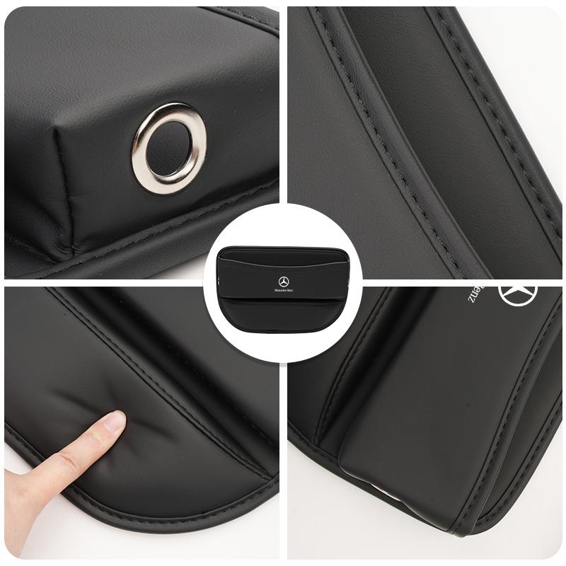 For Mercedes Benz Car Seat Gap Organizer Leather Storage Box Interior Accessories W211 W124 W176 W177 C180 C200 C260 C300 GLC WZ2