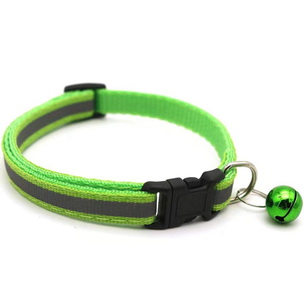 Reflective Safety Cat Pet Dog Kitten Collar Quick Release Bell Hi Vis Adjustable