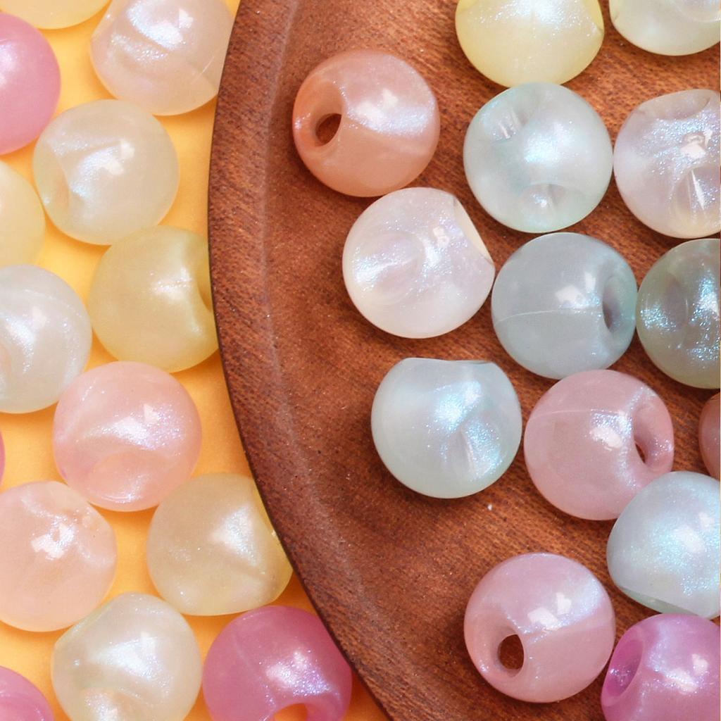 10 шт. блестящие круглые бусины с косыми отверстиями, материалы для самостоятельной работы, для сережек, ожерелий, маркировки ювелирных изделий