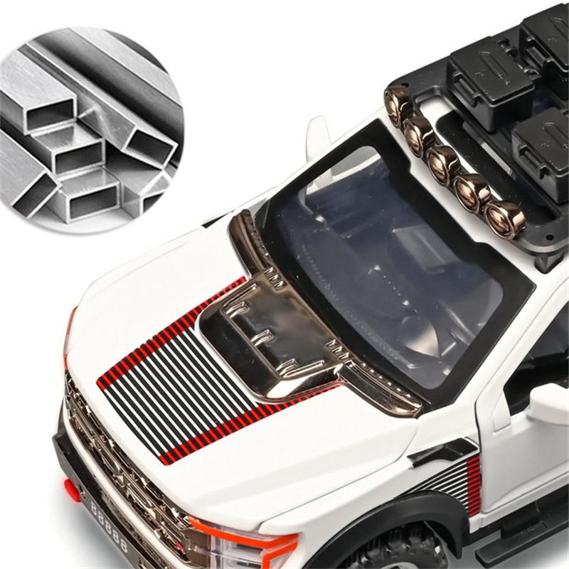 1/24 Ford Raptor F150 Сплав Пикап Модель Машины Литые Металлические Внедорожники Модель Машины Звук и Свет Симуляция Детская Игрушка Подарок