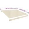 VidaXL Tissu d'auvent Toile Crème 4 x 3 m (cadre non inclus) 141014