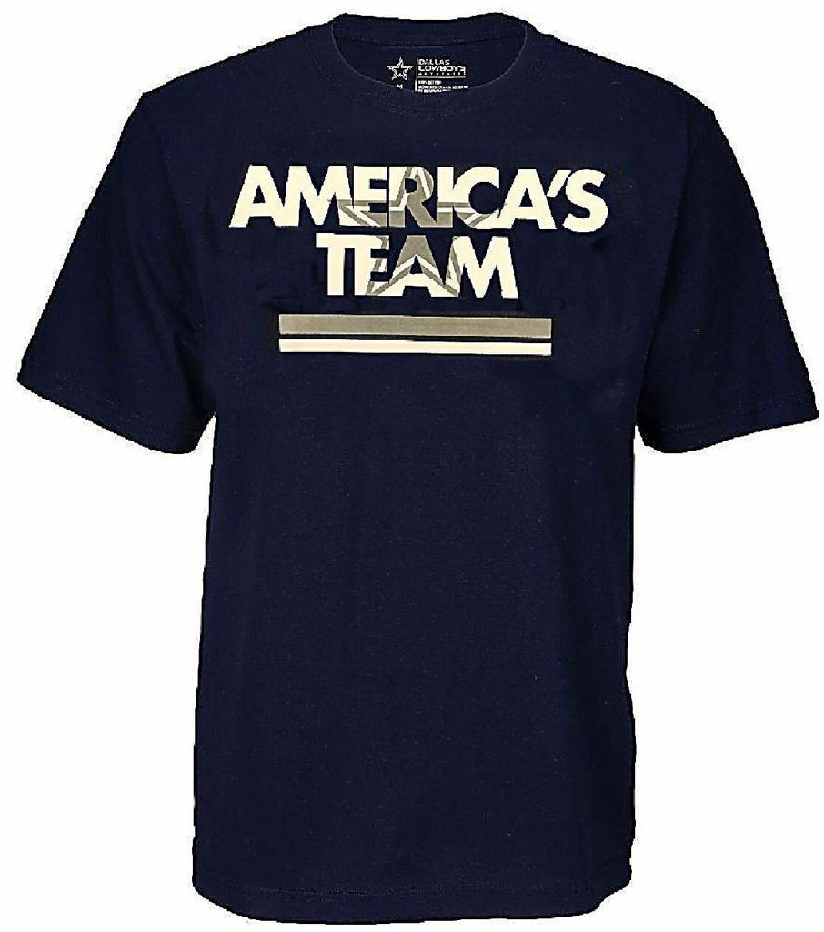 Dallas Cowboys Mens Navy Team Stripe Short Sleeve T shirt (Medium)
