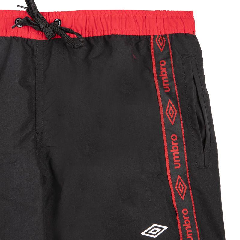 UMBRO Men's Black Boardshorts with Red Stripes