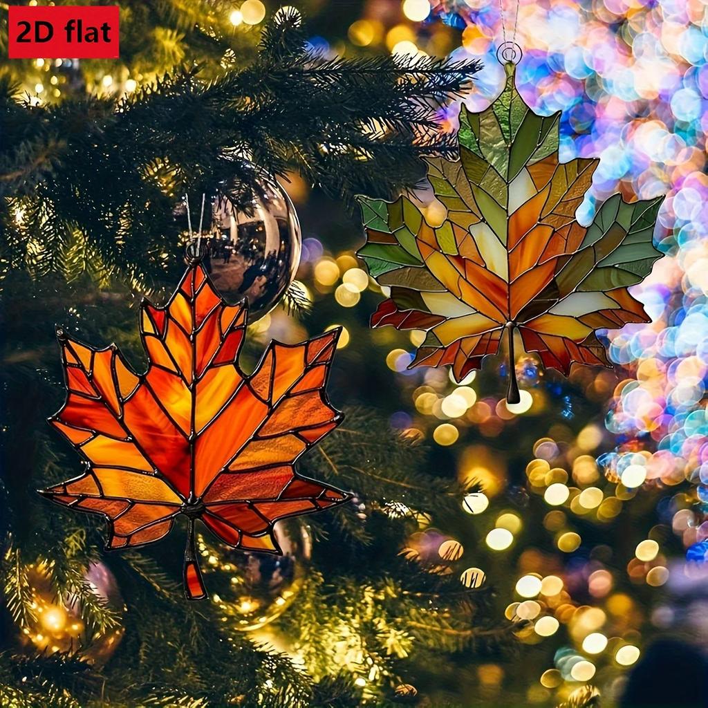 Ловец солнца «Кленовый лист» для окна, акриловые кленовые листья, подвесное украшение, осенний декор листьев для Дня благодарения, принадлежности для осенней вечеринки