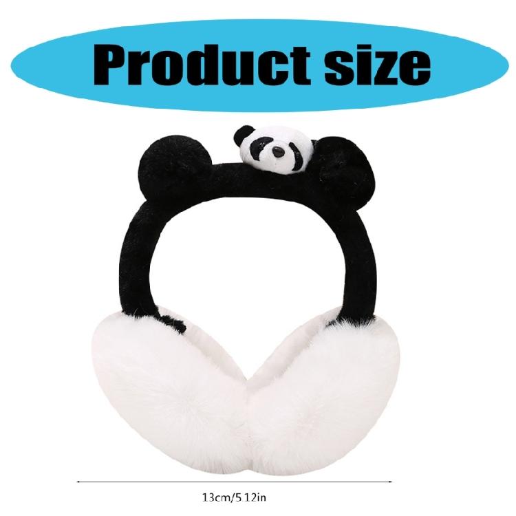 Adjustable Ear Warmer Warmth Cartoon Panda Ear Muffs Thicken Warm Ear Covers for Cold Weather Various Occasion All Age