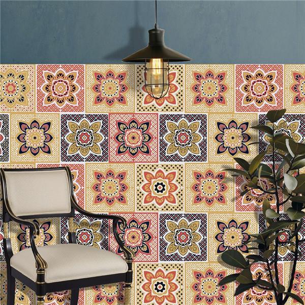 PVC Self-adhesive Sticker Waterproof DIY Tile Sticker Furniture Bathroom Kitchen Wall Stickers Removable Tile Stickers