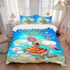 Toopy Binoo Bubble Fun Print 3Pcs Bedding Set,Duvet Cover with 2 Bedro,Pillowcase Home Birthday Gift