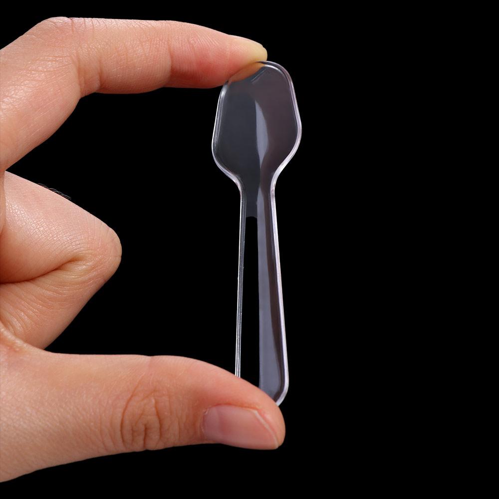 100 шт. Прозрачные Одноразовые Плоские Ложки Пластиковые Одноразовые Прозрачные Пластиковые Ложки Столовые Приборы Дом
