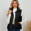 Puffer Vest for Women Lightweight Warm Stand Collar Sleeveless Puffer Jacket Women's Fall Winter Trendy Solid Zip-Up Padded Outerwear Puffy Vests