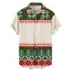 New Christmas Printed Shirt Theme Casual Fashion Spring and Autumn Men's Short Sleeve Shirt