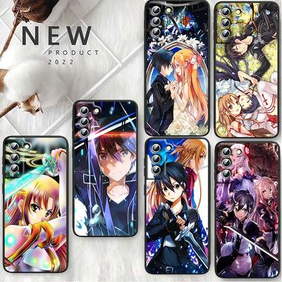 Чехол для телефона Anime Sword Art Online SAO для Samsung S23 S22 S21 S20 S10 S8 Note 20 A9 A73 A71 A53 A33 Ultra Plus FE черный