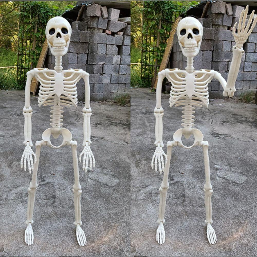 40CM Halloween Human Skeleton Plastic Bone Model Creative Body Figurine Outdoor Indoor