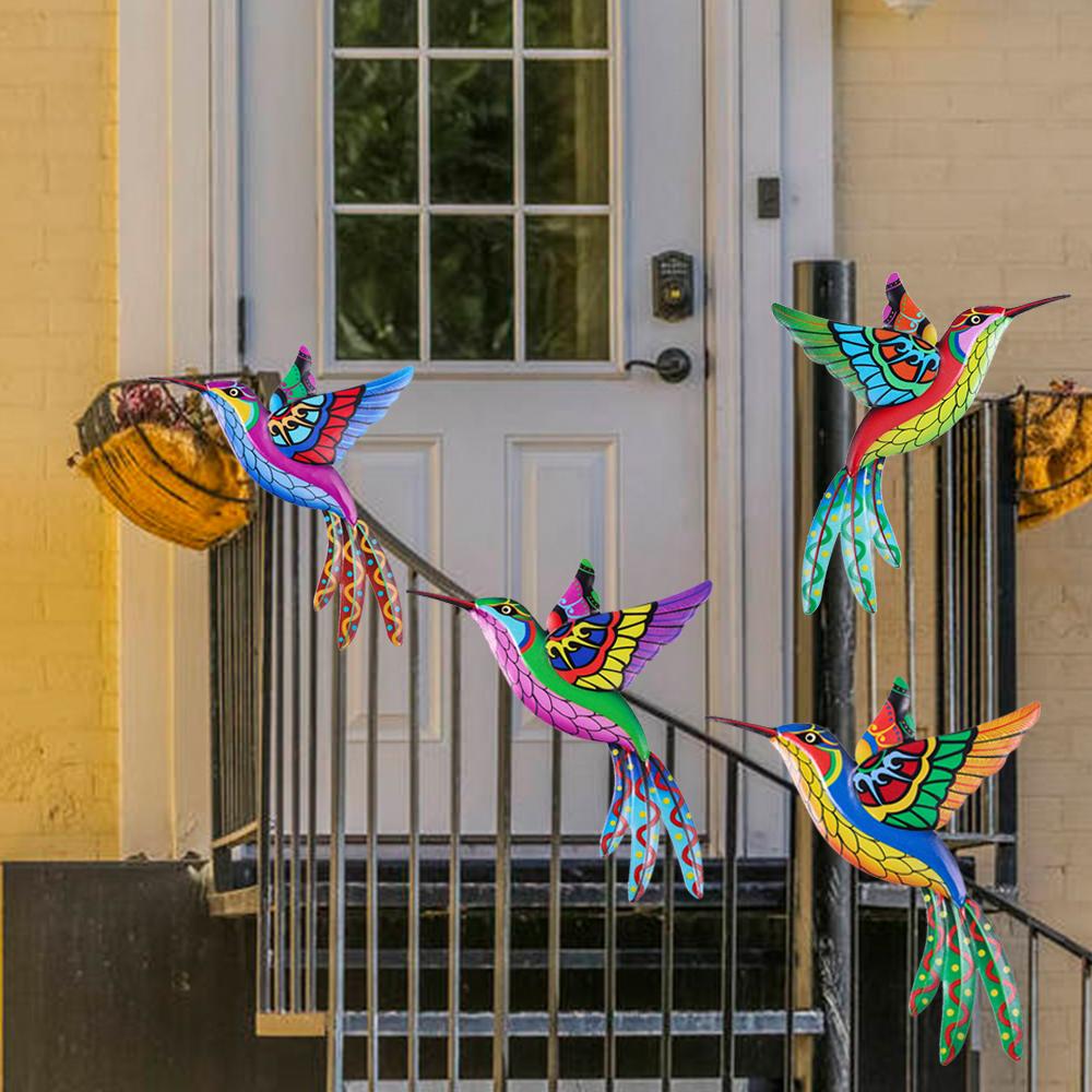 Room Inspirational Sculpture Metal Hummingbird Garden Backyard Art Craft Sculptures Wall Decoration