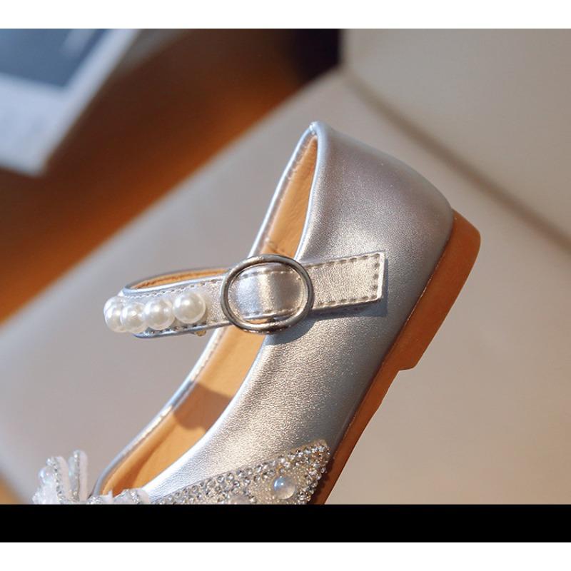 Детские туфли принцессы, блестящая обувь с кристаллами для девочек, повседневные балетки для малышей, милые туфли для девочек, туфли с бантом, повседневная обувь для детей