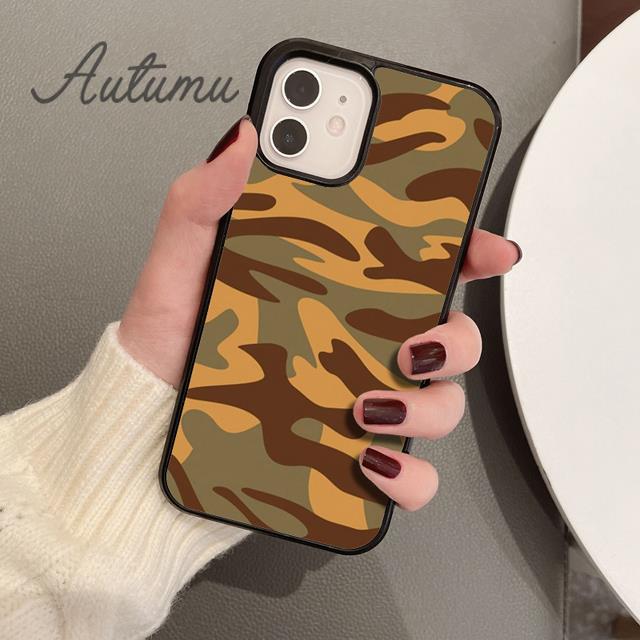 Камуфляжный модный чехол для iPhone 11 12 13 14 Pro Max mini X XR XS SE 2020 6S 7 8 Plus Samsung Galaxy S21 S22 Cover