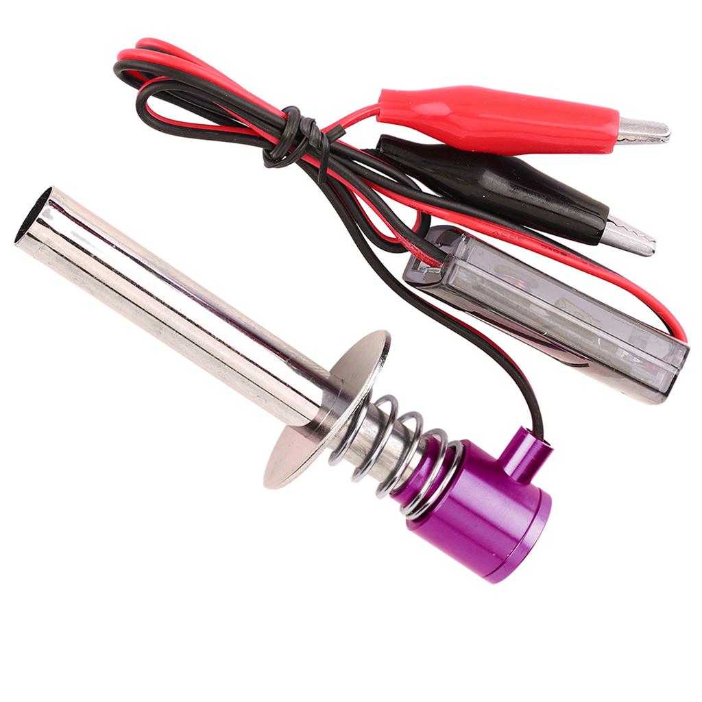 6V 24V Electronic Glow Plug Starter Igniter Fit for Nitro RC Car Engine (Purple)