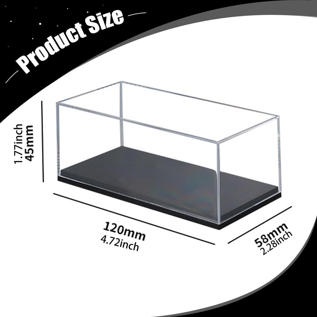 2Pcs Clear Acrylic Model Car Display Cases Showcase 1/64 Sacle Protection Dustproof Box for