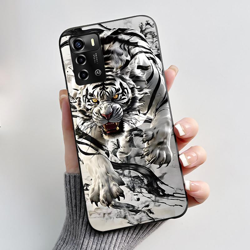 Чехол для смартфона ZTE Blade V40 Vita / V41, роскошный, милый, с кроликом, забавный, черный, корпус, мягкий силиконовый защитный чехол