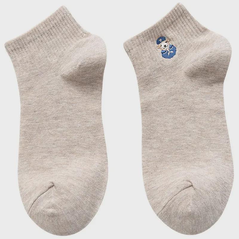 Милые женские носки из хлопка с вышивкой в корейском стиле - мода на весну/осень