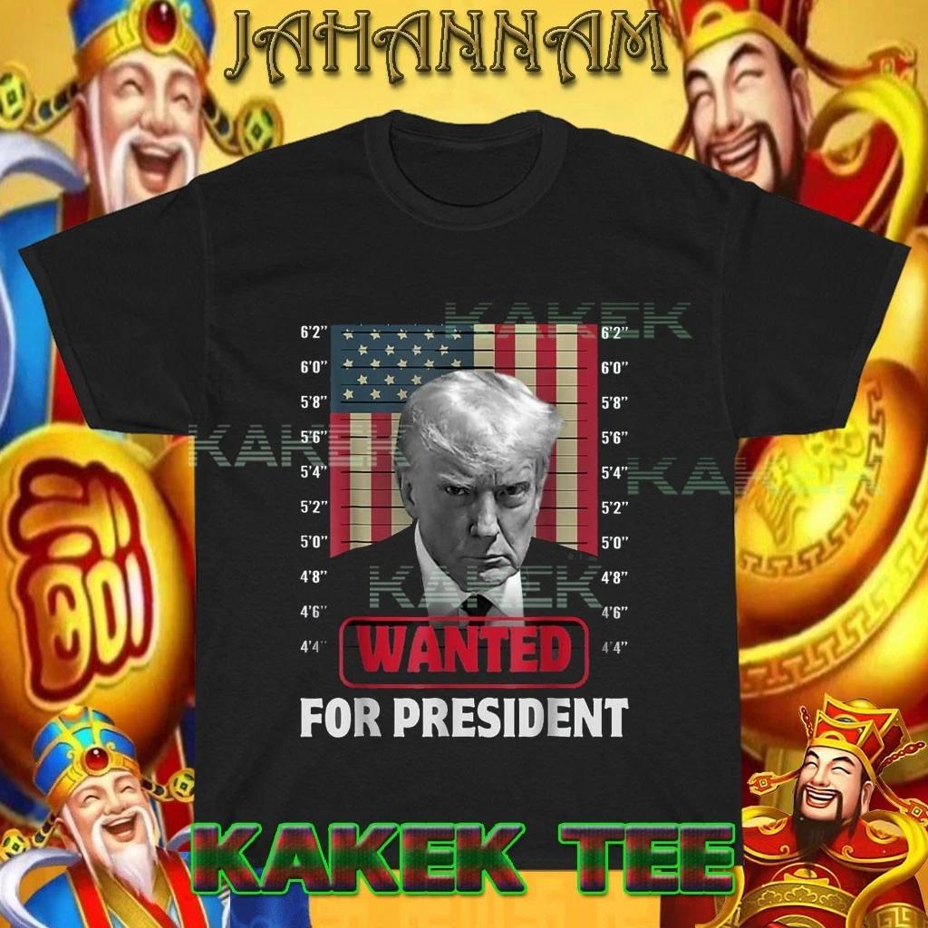 Новая футболка Дональда Трампа Wanted for President Логотип Американская Футболка Смешная Размер от S до 5XL
