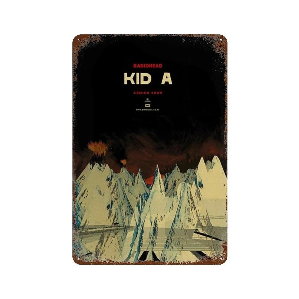Рок-группа Radiohead Music Art Poster Ретро Металлическая жестяная вывеска Винтажная табличка для дома, комнаты, бара, клуба, мужской пещеры, кафе, декор настенные тарелки