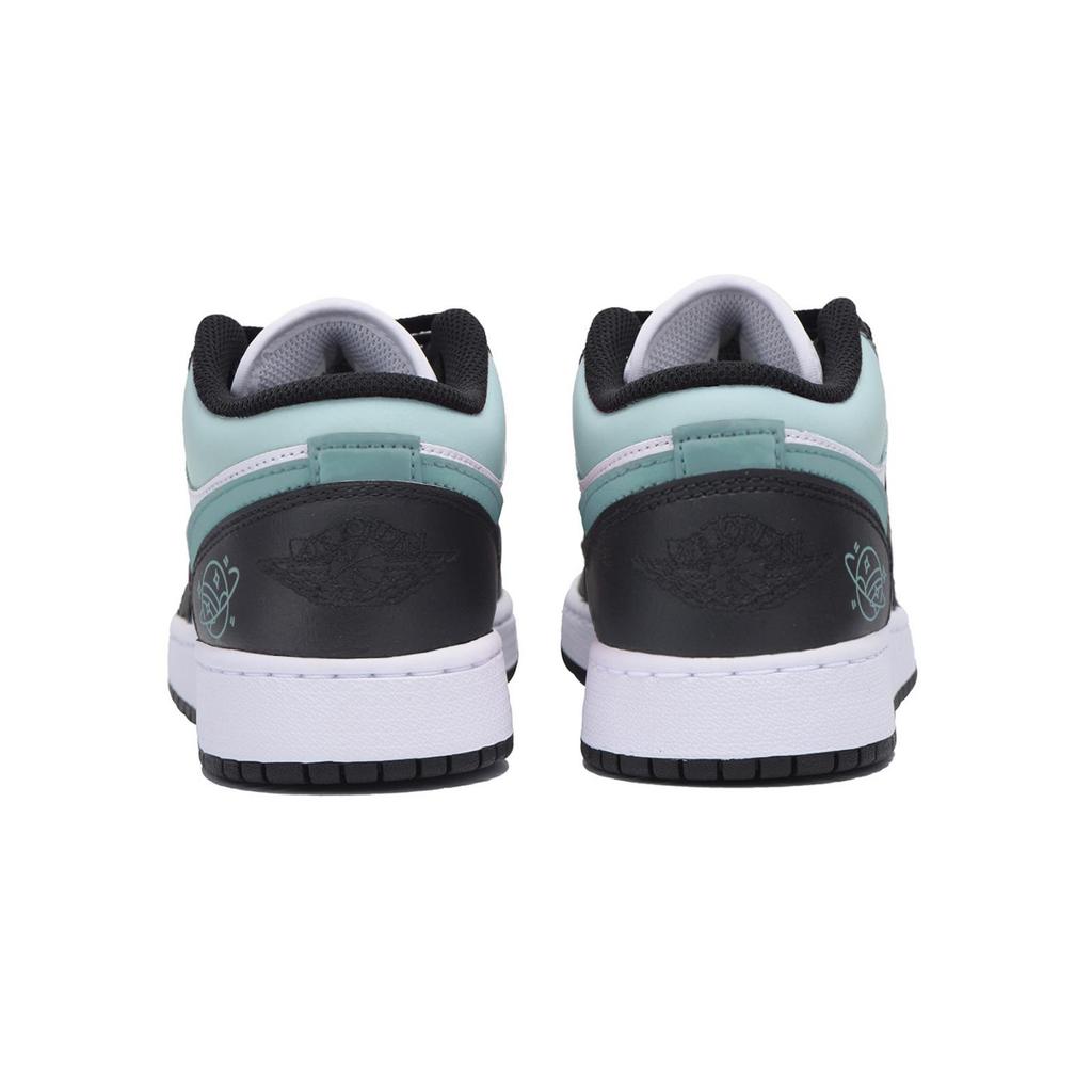 Jordan Air Jordan 1 износостойкие нескользящие низкие винтажные баскетбольные кроссовки мужские Черный Белый Зеленый 553558-131(Команда85-)