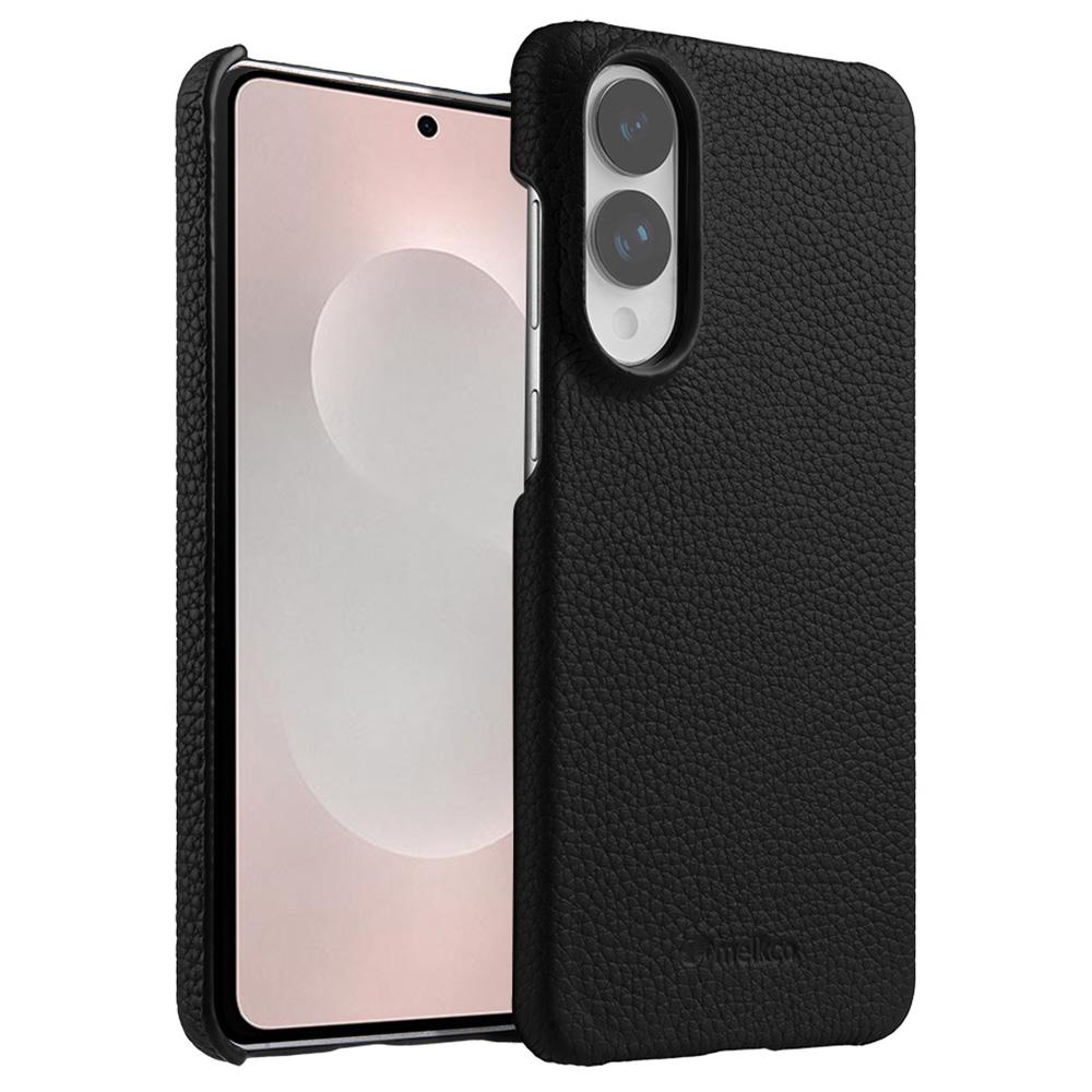 MELKCO Для Samsung Galaxy S25 Edge Чехол Неполный край Покрытие из натуральной коровьей кожи на ПК