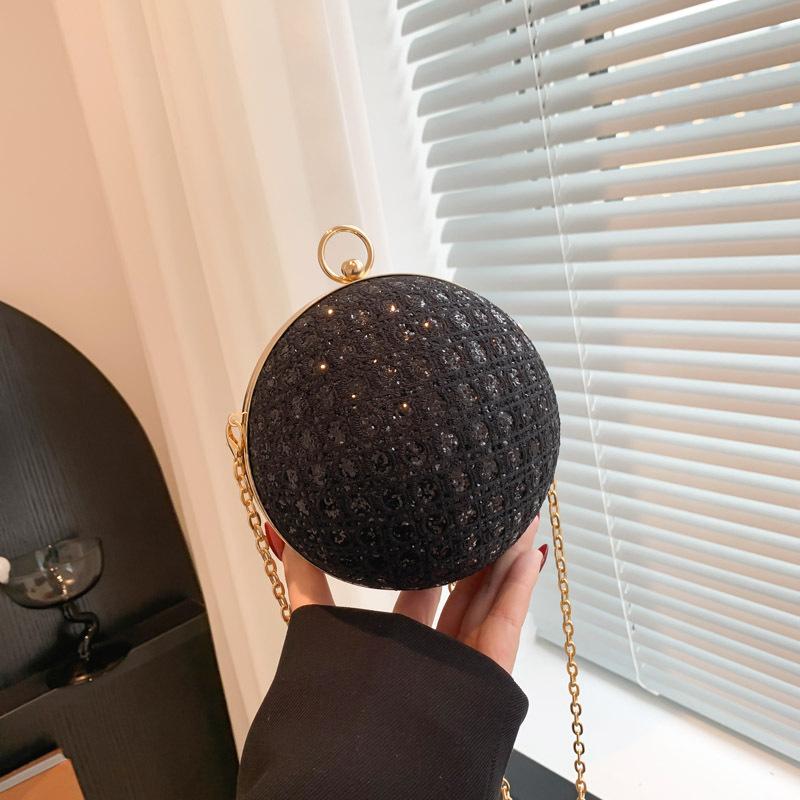 Dinner Personality Trend New 2025 European and American Fashion Diamond-encrusted Shoulder Bag Women's Messenger Chain Round Ball Small Round Bag