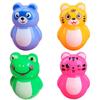 4 Pcs Tumbler Adorable Roly Poly Plastic Cartoon Animal Tumbler Rattles Tumbler Toys