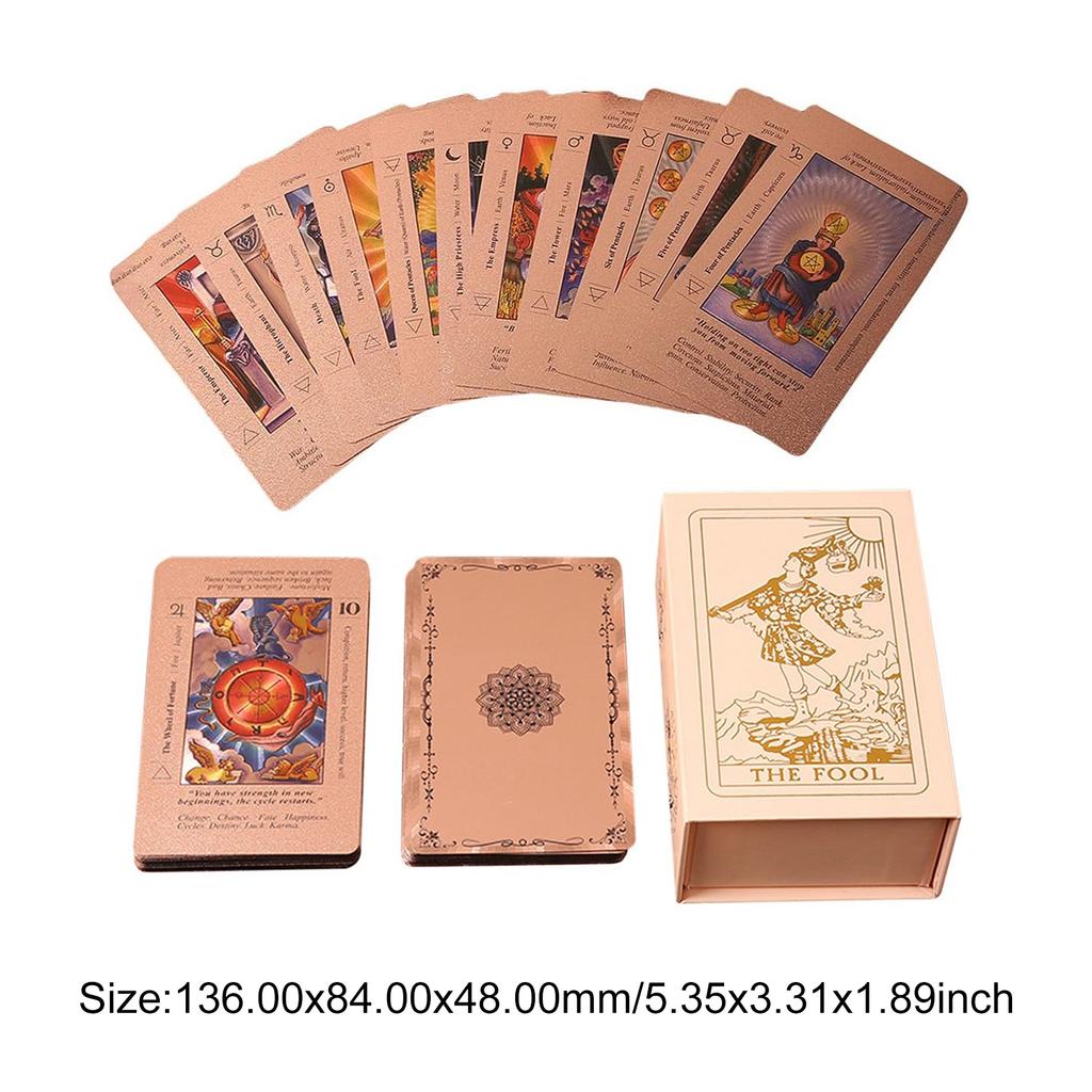 78 Classic Waterproof Tarot Cards with Guide Book with Meanings on Them for Beginners & Experienced Practitioners