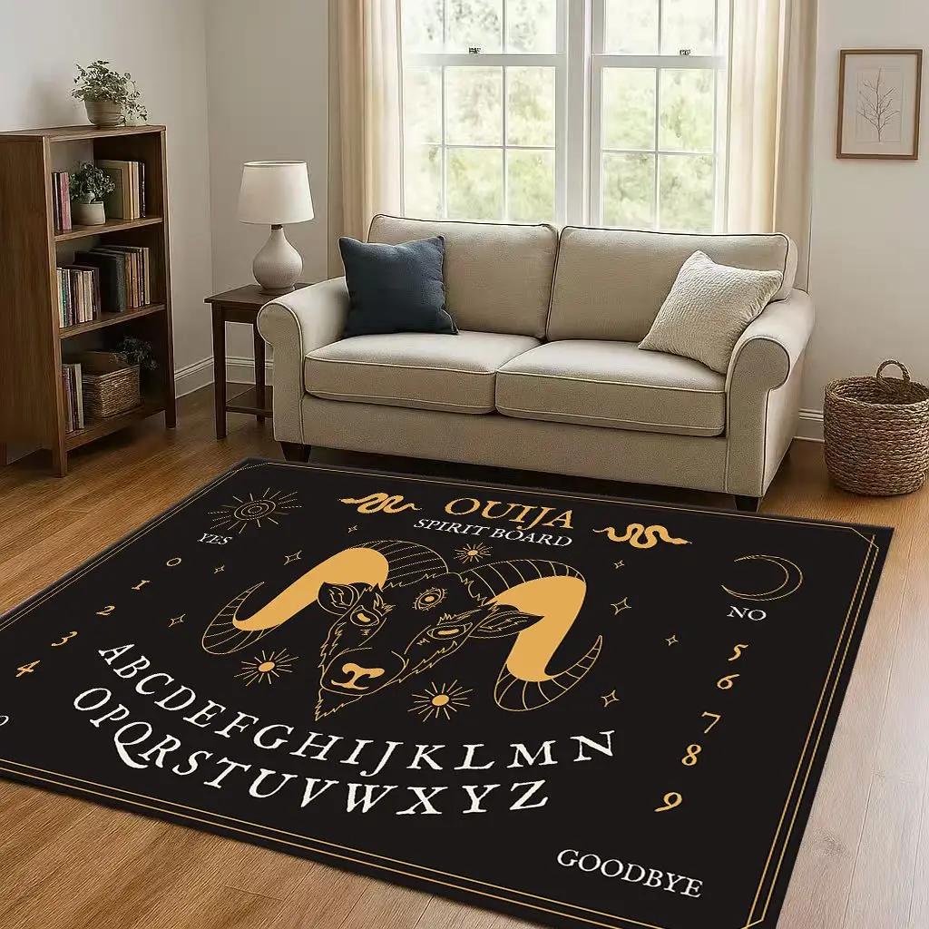 HD Retro Witch Spirit Ouija Board Art Living Room Non-Slip Area Rug Carpet for Bedroom Kids Playroom Sofa,Home Decor Doormat