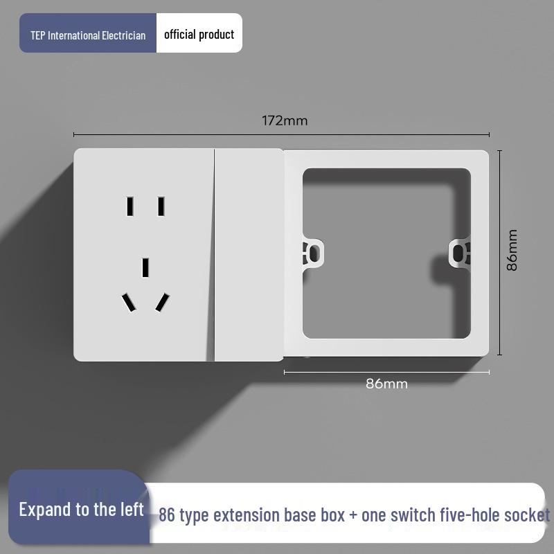 86 Type Multi-functional Five-Hole Wall Socket Converter with Switch and Power Strip