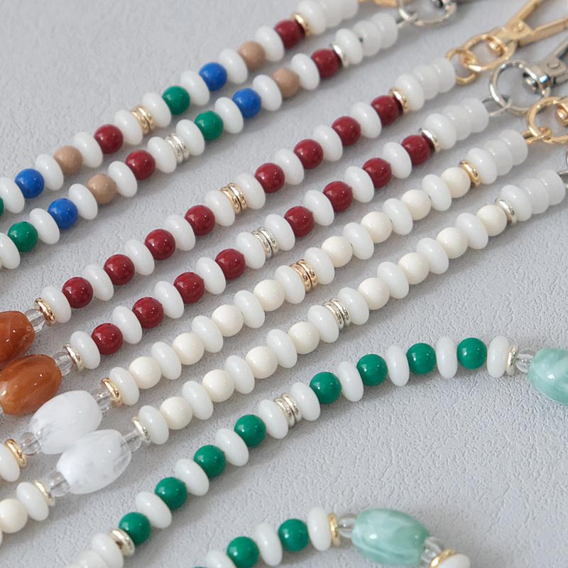 Новый женский аксессуар для сумки Зеленый Белый Конфетный Акриловая смола С бусинами Деталь Ручной работы Браслет на запястье Ремешок для сумки Женская ручка для сумки Цепочка