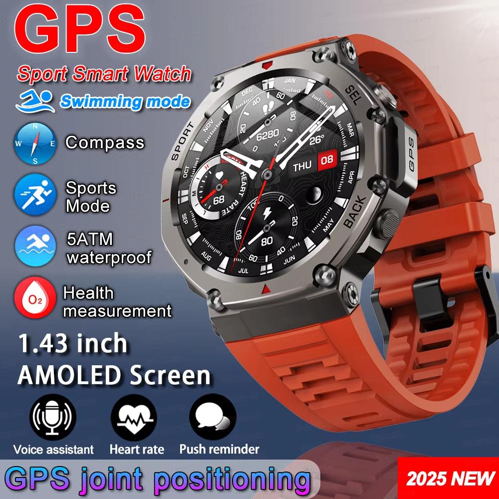 2025 New Original Premium Outdoor Smart Watch GPS Sport Fitness Health Swimming Waterproof Call GPS Smartwatch