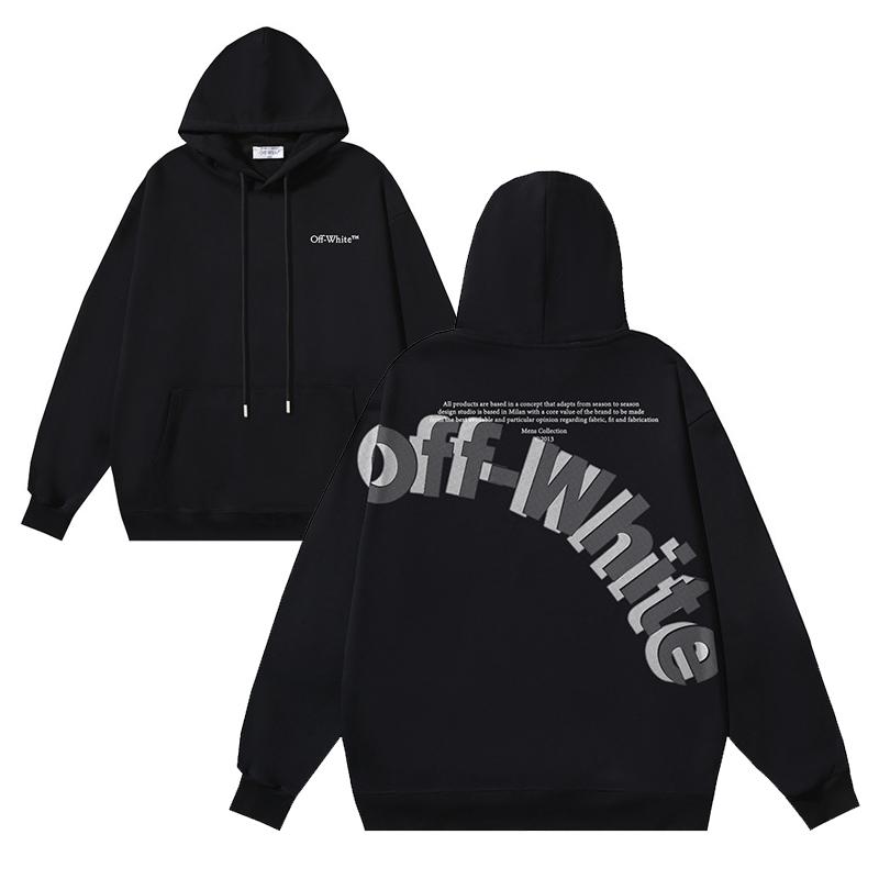 Off-White 2025 Autumn/Winter New Large Slant LOGO Letter Printed Hoodie Hoodie for Men and Women