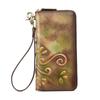 Genuine Leather Large Clutch Wallet Zipper Long Hand Wallets Card Holder Handmade Cowhide Purse