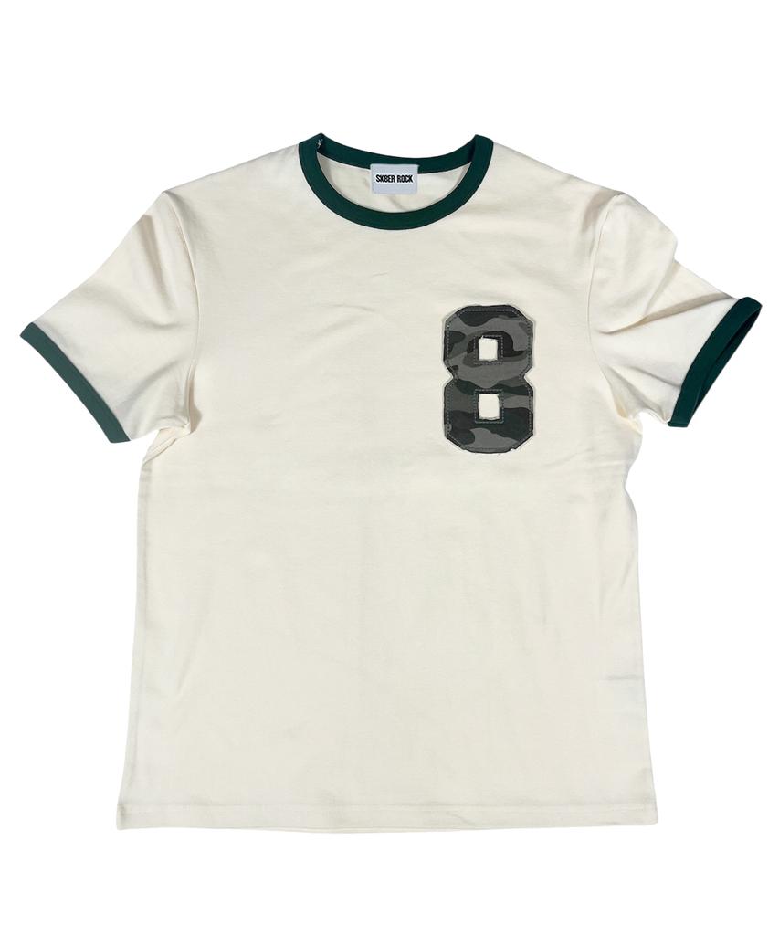 SK8ER ROCK Eight Ringer T-Shirt ((Cream*Darkgreen))