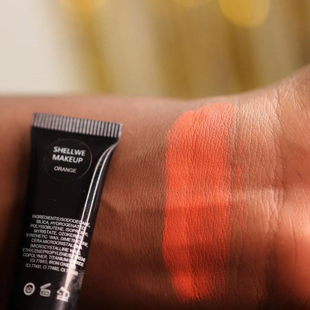 Vibe Full Coverage Водостойкий консилер Контур Dphakoh Рассыпчатый пигмент Блеск Клей Тени Праймер Макияж, 1 шт., оранжевый