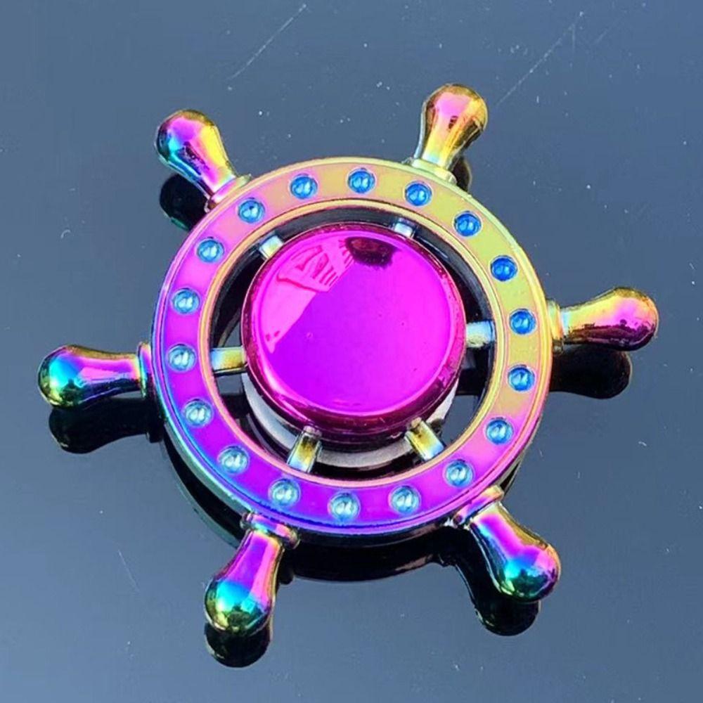 Малошумный металлический радужный пальчиковый спиннер из цинкового сплава с гироскопическим наконечником для рук, детские подарки