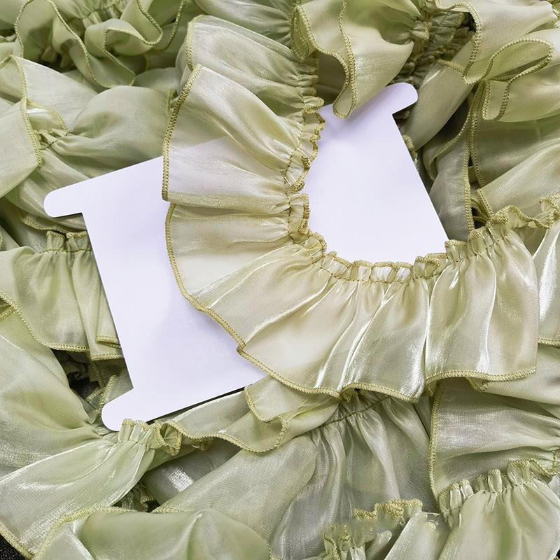 5M Satin Pleated Ribbon Trim Lace Fabric Ruffle Cuffs Cake Skirt Decorative Collar Tulle Frill Ribbon Dress Clothing Diy Crafts