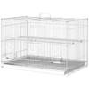 Metal Bird Cage with Perches, Food Bowls and Handle, 60x41x41cm