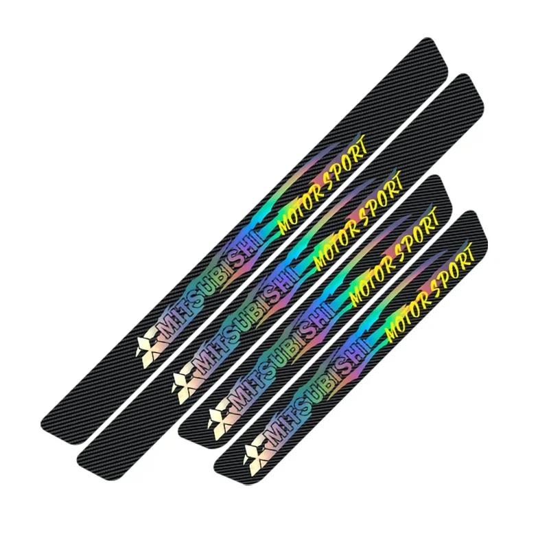 Наклейки на пороги автомобиля Mitsubishi Eclipse Lancer Ralliart Outlander ASX L200 Mirage Pajero из углеродного волокна, защитные, передние и задние